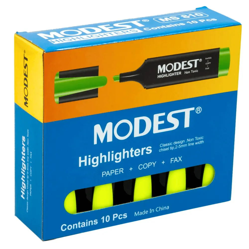 Modest Highlighter 1x10s Yellow > Julnar LLC > Office Supplies