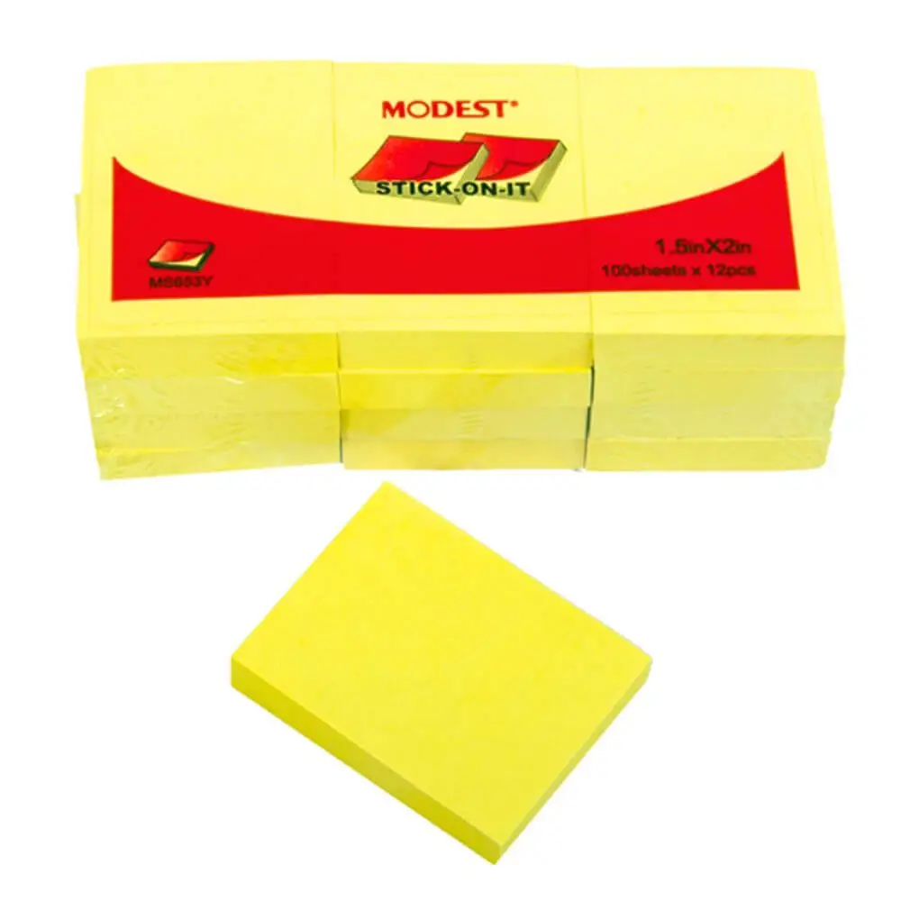 Modest Postit Notes Yellow 1.5"x2" > Julnar LLC > Office Supplies